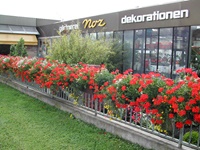 Ladengeschäft mit Blumenkästen